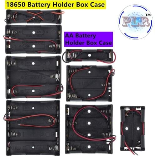 New And Original Plastic Standard Size AA/18650 Battery Holder Box Case Black With Wire Lead 3.7V/1.5V Clip