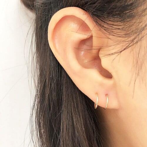 Domino Handmade Double Lines stud earrings Fake Ear Cuff Cartilage fashion jewelry minimalist earrings everyday wear