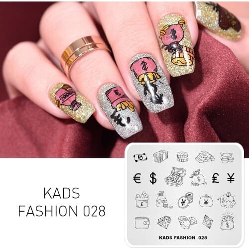 KADS Nail Templates Fashion 028 Wish Fortune Design Image Template Nail Stamp Templates Plate Stamping Nail Art Stencils