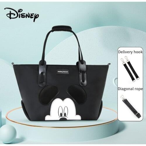 Disney Mickey Mummy Folding Diaper Bag Cartoon Fashion Dumpling Bag Lightweight Canvas Bag Cartoon Fashion Minnie Handbag