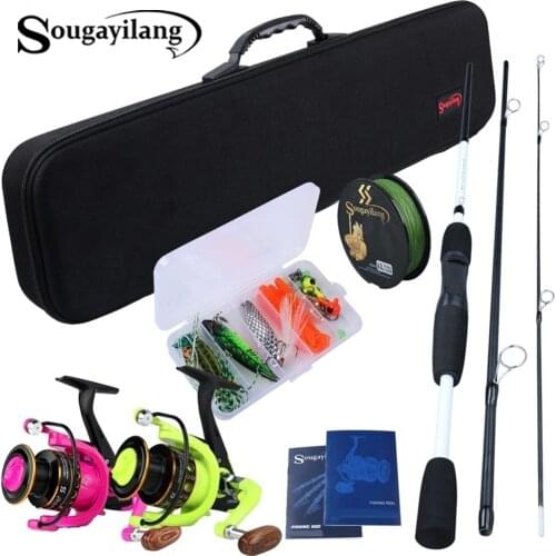 Sougayilang 1.75m Spinning Fishing Rod Combos Travel Fishing Rod with 12BB Reel Fishing Carrier Bag Case Fishing Accessories