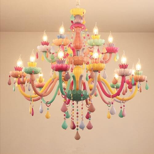 Modern Colorful Crystal Chandelier Lights Lustre Crystal Chandelier Romantic Crystal Chandelier Modern Bedroom Chandelier Light