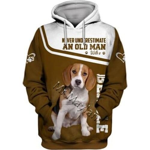 Unisex 3D Funny Graphic Hoodie Beagle Sweatshirt Animal Hoody Men/Women Casual Harajuku Street Sweatshirt Zip Hooded Pullover 33