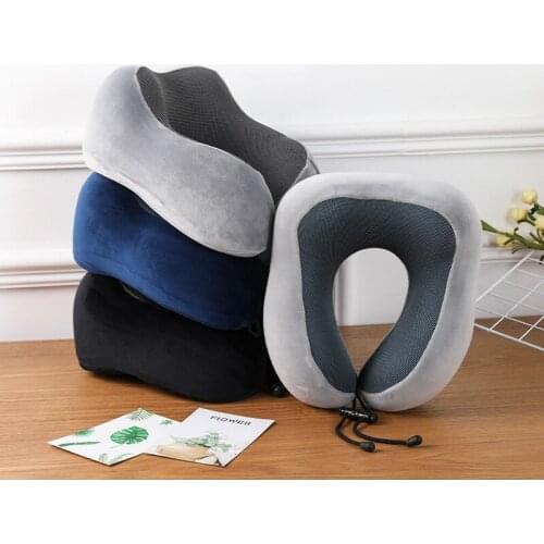 U Shaped Memory Foam Neck Pillows Soft Slow Rebound Space Travel Pillow Solid Neck Cervical Healthcare Bedding Drop Shipping