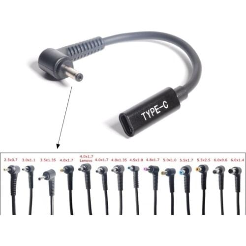 USB 3.1 Type C PD Power Adapter Converter DC Plug Connector Cable Cord 4.0x1.7 mm Male for Asus Toshiba Laptop Adapter