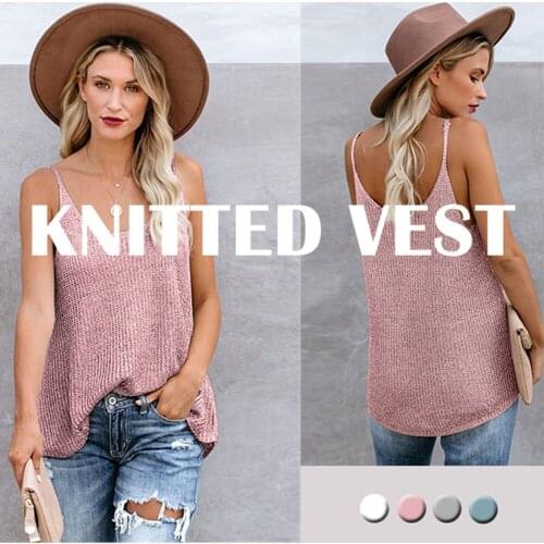 Crochet Knitted Cami V-neck Tank Tops Women Beach Color Block Tunic Loose Sleeveless Sling Vest Stylish Swimsuit Cover Up Tops