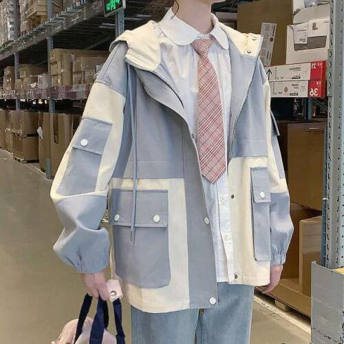 Jacket Womens Fashion Spring And Autumn Korean Loose Student College Style Hooded Coat Womens Versatile Baseball Jassen Dames