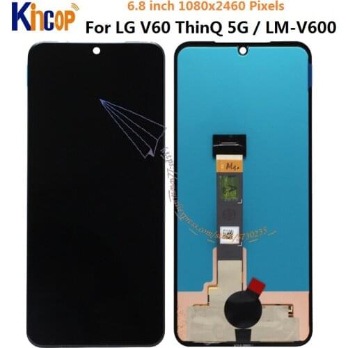 100% original For LG V60 LCD Display Touch Screen Digitizer Assembly For LG V60 ThinQ 5G LM-V600 LCD Display Replacement Parts