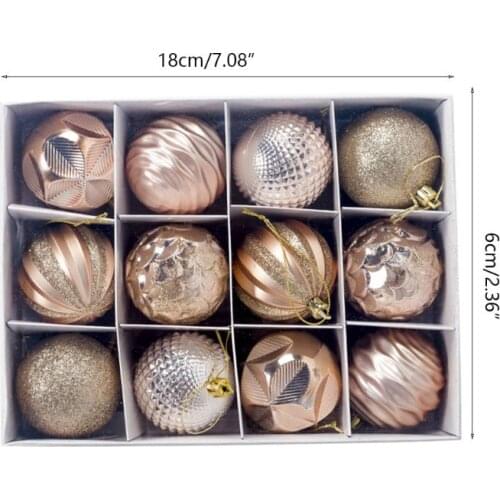 12 Pcs Shining Christmas Ball Small Shatterproof Christmas Tree Hanging Decorate New 2020