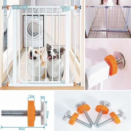 4Pcs/Pack Screw Bolt Nut Staircase Fence Fix Pets Baby Safety Sturdy Gate Bar Install Household Secure Tool Parts