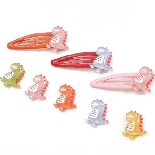 5pcs/lot 22x19mm Cute Cartoon Dinosaur Resin Handicrafts DIY Jewelry Making Hairpins Embellishment Decoration Accessories