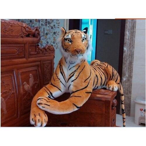 Big plush simulaiton tiger toy lovely big yellow tiger doll creative tiger doll gift about 110cm 592