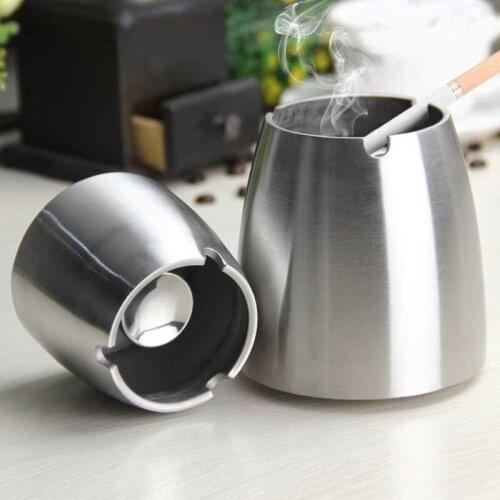 Classic Stainless Steel Ashtray Home Party Bar Decoration Ash Holder For Gift Smoking Accessory Ash Tray MJ714