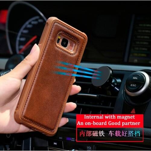Magnetic Car Holder Case For Samsung Galaxy S8 Plus TPU Magnet Case For Samsung S8 + Galaxy Note 10 Plus 10+ with Metal Plate