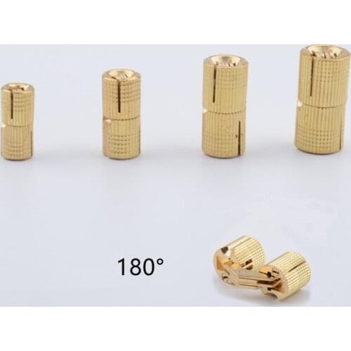 Copper Barrel Hinges Cylindrical Hidden Cabinet Concealed Invisible Brass Hinges Mount For Furniture Hardware
