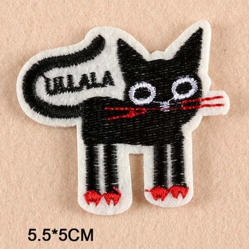 Black Cat Iron On Patch Embroidered Clothes Patch For Clothing Woman Clothes Stickers Garment Apparel Accessories