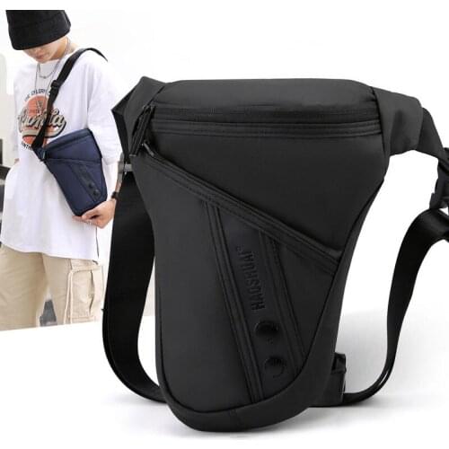 Men Nylon Drop Leg Thigh Fanny Pack Bag Waterproof MilitaryMessenger Cross Body Motorcycle Rider Male Hip Bum Belt Waist Bags