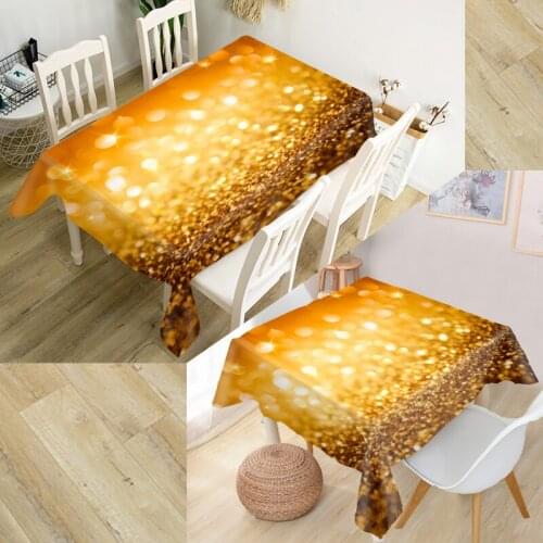 New Golden Lights Backgrounds Tablecloth Party Decor Oxford Fabric Square/Rectangular Dust-proof Table Cover Home Decor TV Cover