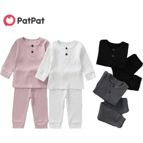 PatPat New Arrival 2021 Spring and Autumn 2pcs Baby Unisex casual Babys Sets Baby Casual Sets Baby Clothing