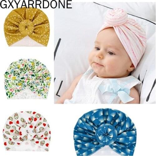 Flower Donut Baby Girl Hat Elastic Todder Turban Hat Baby Beanie Photography Props Soft Cotton Kids Cap for Girls