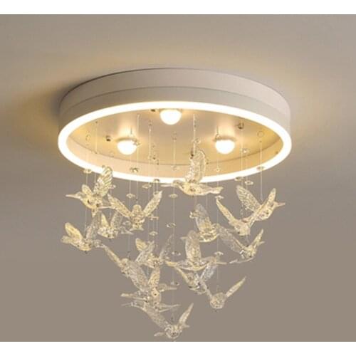 Modern Crystal LED ceiling lights Nordic Iron Glass fixtures Novelty Bird lighting for bedroom kids living room ceiling lamps