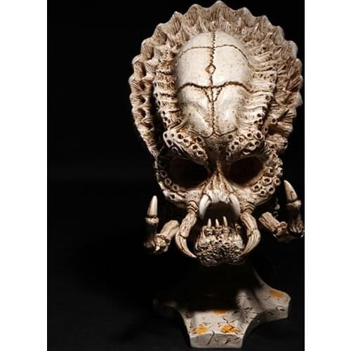 Aliens vs Predator Statue DIY Painting Albuginea Skull Film Props Figurine Art Sculpture Resin Art&Craft Home Decoration R179