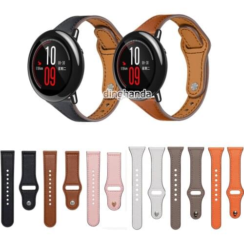 Slim High quality Genuine Leather Bands Strap for Huami Amazfit PACE / Stratos 2 2S 3/ GTR2 2e GTR 47MM