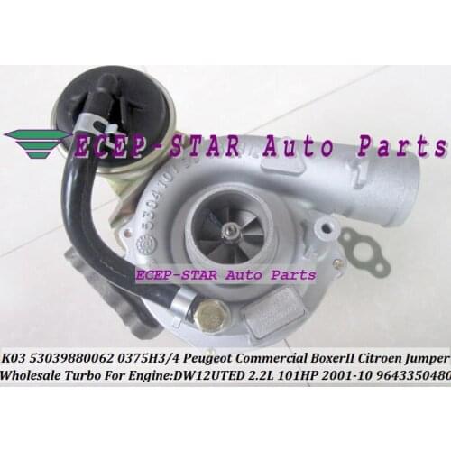 K03 62 53039880062 0375H3 0375H4 Turbo Turbocharger For Peugeot Commercial Boxer II For Citroen Jumper 2001-10 DW12UTED 2.2L HDI