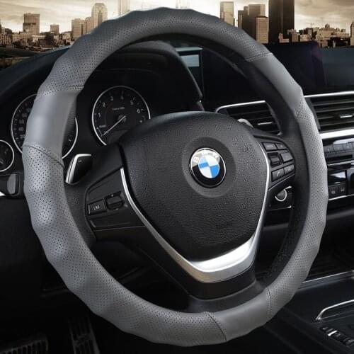 PU Leather Universal Car Steering-wheel Cover 38CM Car-styling Sport Auto Steering Wheel Covers Anti-Slip Automotive Accessories