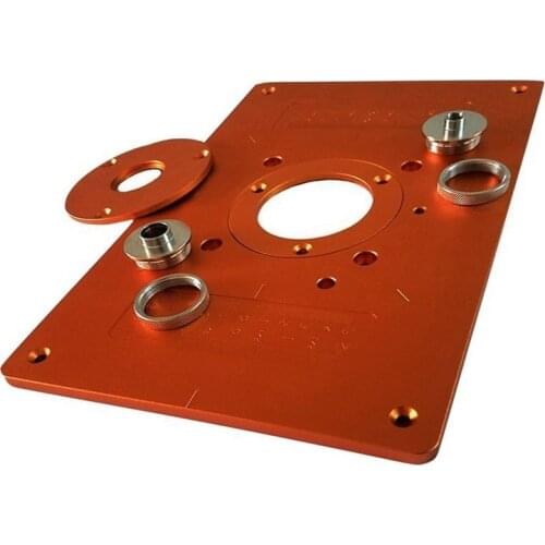 Universal Router Table Saw Insert Base Plate Kit with Bushing and Cover Aluminum Trimming Machine Flip Board for Woodworking