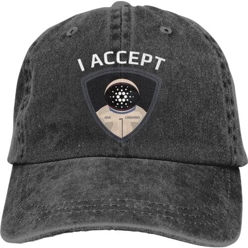 I Accept ADA The Baseball Cap Peaked capt Sport Unisex Outdoor Custom Cardano Coin ADA Cryptocurrency Hats