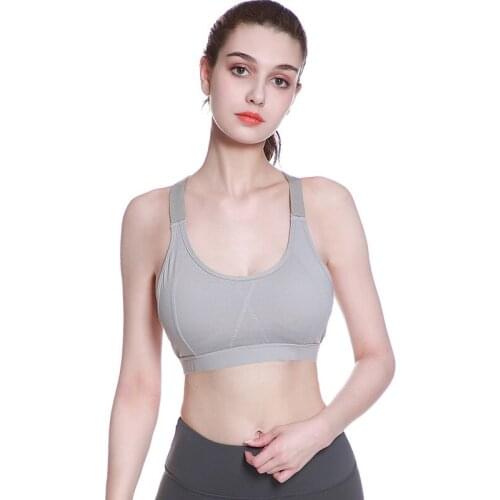 Women Sports Bra Elastic Slim Shockproof Breathable Top Push Up Removable Padded Fitness Yoga Running Bra