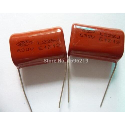 10pcs CBB 225 630V 225J CL21 2.2uF 2200nF P26 Metallized Polypropylene Film Capacitor