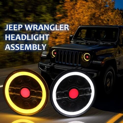 2pcs 7 Inch Light Ring Car Motorcycle Led Headlights Bulb Angel Eyes Lights For Jeep Wrangler LADA Ford Nissan Suzuki Toyota SUV