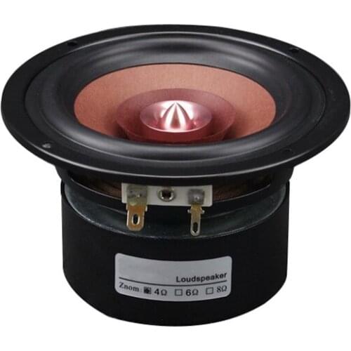 4 Inch HiFi Subwoofer, 4/ 8Ohm Woofer Speaker Square/ Round Stereo Loudspeaker Computer Compact Speakers, DIY Home Car Speaker