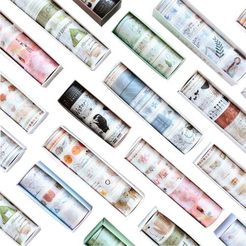 8 Pcs/lot Animals Cloud Plants Decoration Washi Tape Adhesive Tape Diy Scrapbooking Sticker Label Masking Craft Tape