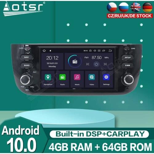 For Fiat Punto 2009 2010-2015 Android 10.0 Auto Stereo Audio Carplay Radio Car Multimedia Player GPS Navigation Tape Recorder