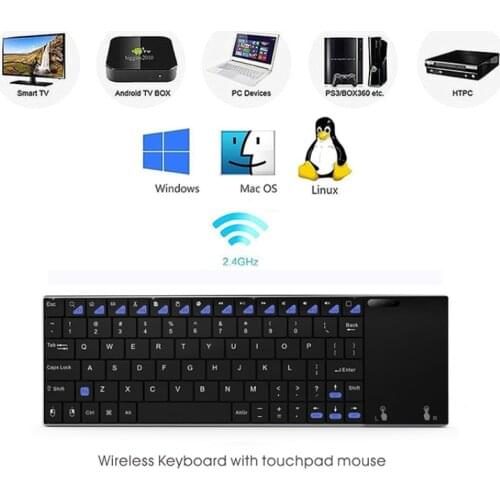 German Russian French Spanish American 2.4G Aluminum Alloy Touchpad Keyboard Wireless Mini Keyboard