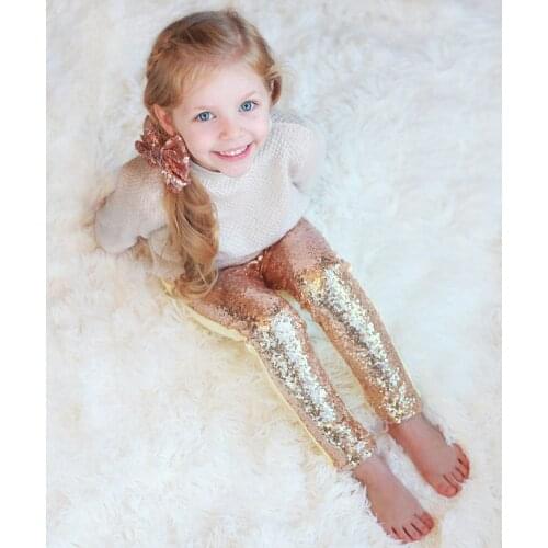 Girls Sequin Pants Rose Gold Sequin leggings Sparkle Pants Glitter leggings girls sequin bottoms