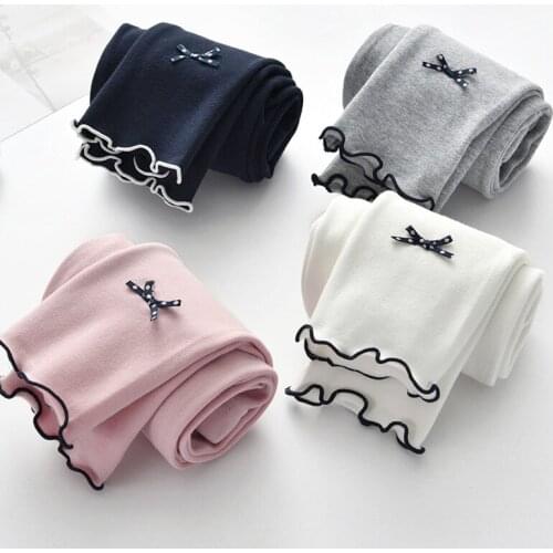 Childrens clothing spring style spring childrens leggings pure cotton flashing bow girls leggings