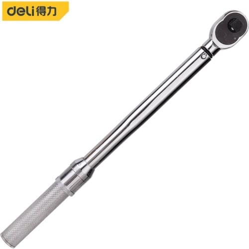 Deli Torque Key Wrench Square Drive Adjustable Torque Spanner 20~100 N.M Two-way Precise Mirror Polish Preset Repair Hand Tools