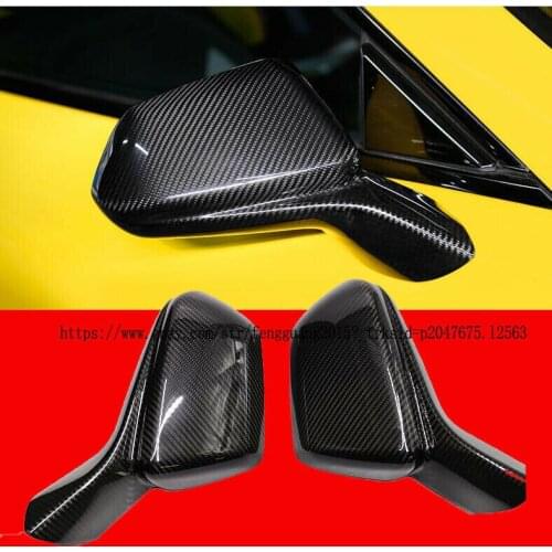 For Chevrolet Camaro 2016-2019 2pcs Carbon Fiber Outer Rearview Mirrors Cover Trim