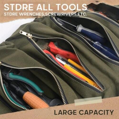 Hot Sale Roll Tool Roll Multi-Purpose Tool Roll Up Bag Wrench Roll Pouch Hanging Tool Zipper Carrier Tote Wrench Bag