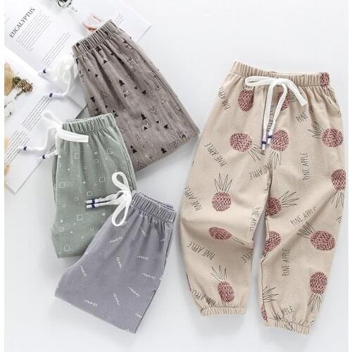 Toddler Summer Pants Childrens Air Conditioning Pants Cotton Bloomers Boys Girls Mosquito Trousers Kids Clothing 2 3 4 5 6 8Y