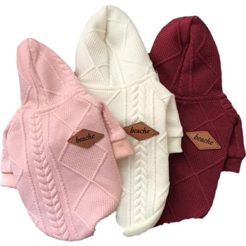 Autumn and Winter Classic Knitted Cardigan Pet Dog Clothes Simple and Comfortable Fashion Zipper Sweater Cardigan Dog Clothes