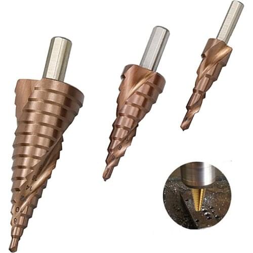 HSS M35 Cobalt Step Drill Bit 3Pcs HSSCO High Speed Steel Cone Triangle Shank Metal Tool Super Hard Stainless Steel Drill Set