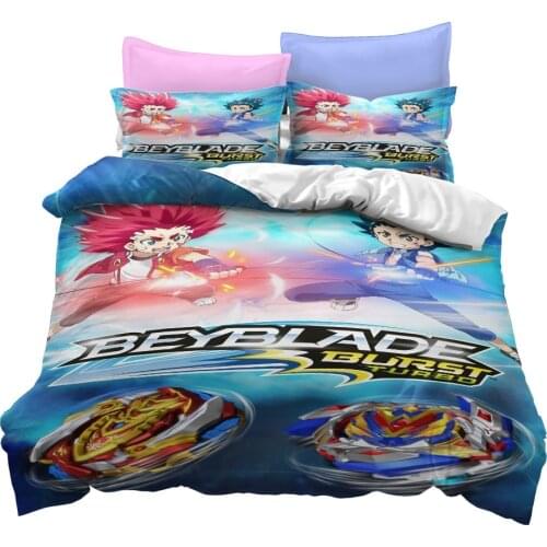 Beyblade Burst 3D Cartoon Print Bedding Set Queen King Size Soft Duvet Cover Set Quilt Cover Pillowcase Home Textile Bedclothes