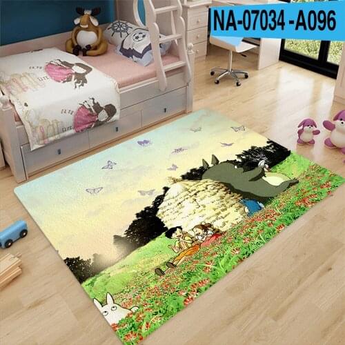 Tonari No Toro Pattern Daily General Study Hall Game Sofa Cushion Crystal Velvet Printing Doormat Bay Window Non Slip Carpet