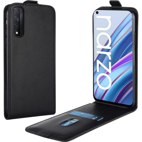 Flip Up and Down Leather Case for Realme Narzo 30 4G RMX2202 RMX2020 RMX2021 Vertical Cover for Narzo30 4g Case Phone Bag