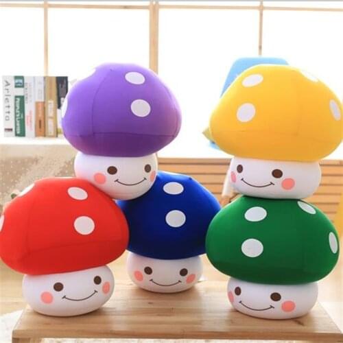 Kawaii Red Mushroom Plush Toys Stuffed Doll Foam Particle Pillow Cushion Baby Kids Children Boys Girls Birthday Gift Home Decor